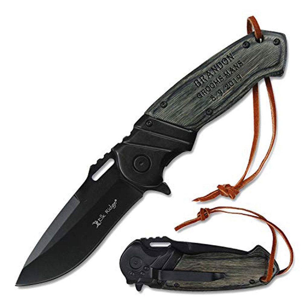 Elk Ridge Free Engraving Custom Pocket Quality Knife Gift For All (ER-003GYB)