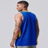 10-Pack Men's Reversible Custom Basketball Jerseys, Plain Mesh Athletic Sleeveless Shirts Blank Team Uniforms Set (Blue/Yellow) view 2
