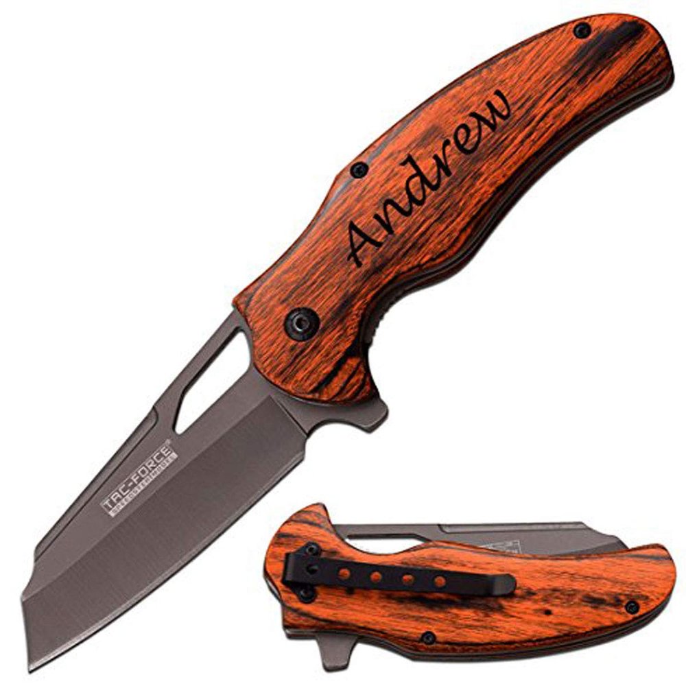 Gifts Infinity Free Engraving Titanium Coated Stainless Steel Quality Pocket Knife (TF-935BW)