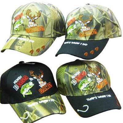 AES Kickin Bass Takin Game Hunting Fishing Camouflage Embroidered Cap Hat 941