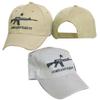 AES 2nd Amendment Come & Take It Khaki Tan M4 Gun Rights Embroidered Cap 100% Poly Twill 974A view 1