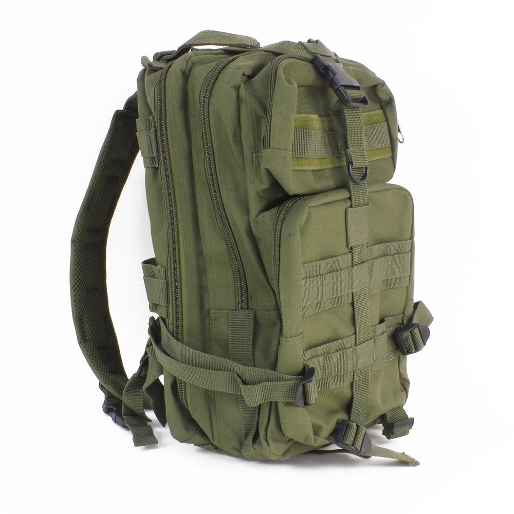 Ever Ready First Aid Tactical Assault Pack - First Aid Rucksack - 18" Military MOLLE Backpack (Olive Drab)