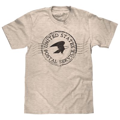 Tee Luv USPS Eagle Postmark Shirt - Premium Tri-Blend United States Postal Service Mail Shirt (Oatmeal Heather) (XXL)