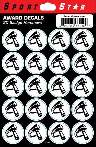 SportStar Football Helmet Award Decals - War Hammer (20 Stickers)