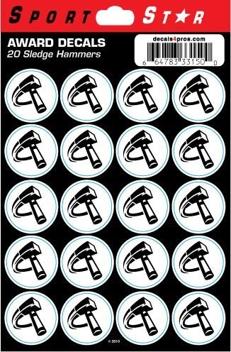 SportStar Football Helmet Award Decals - War Hammer (20 Stickers)