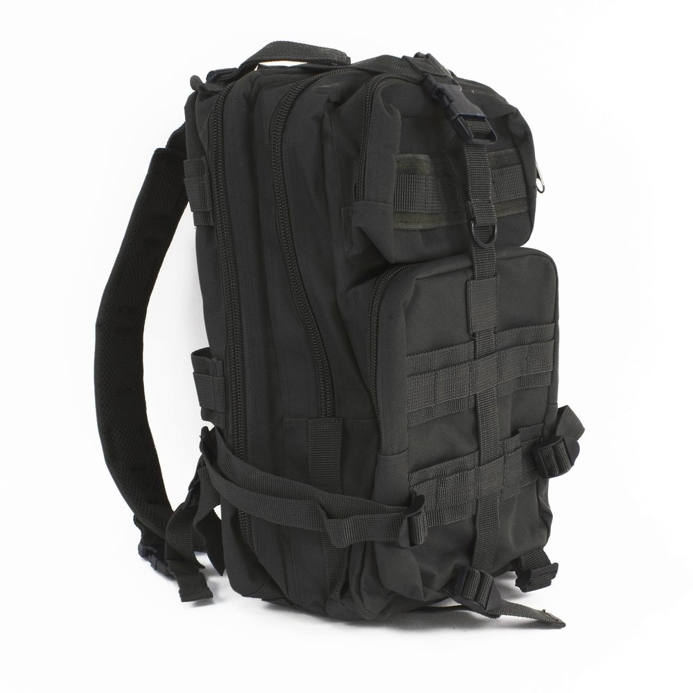 Ever Ready First Aid Tactical Assault Pack - First Aid Rucksack - 18" Military MOLLE Backpack (Black)