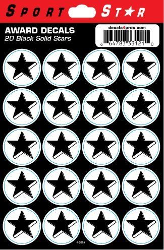 SportStar Football Helmet Award Decals - Solid Star Black (20 Stickers)