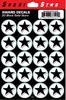 SportStar Football Helmet Award Decals - Solid Star Black (20 Stickers) view 1