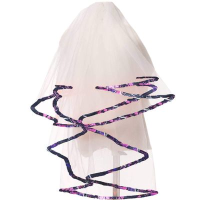 DINGZAN Muddy Camo and Tulle Wedding Veils Bridal Accessories Veil (Light Ivory)