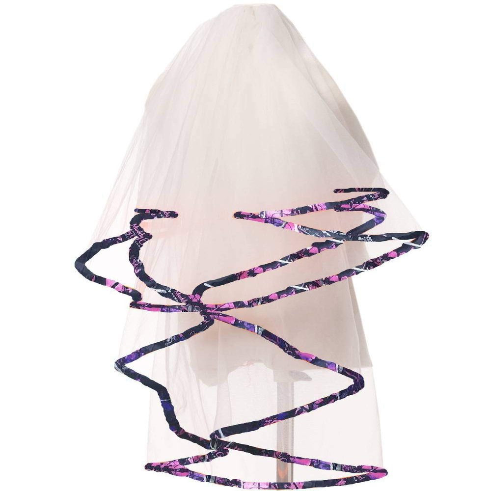 DINGZAN Muddy Camo and Tulle Wedding Veils Bridal Accessories Veil (Light Ivory)