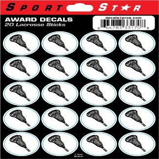 SportStar Lacrosse Helmet Award Decals - Lax Stick (20 Stickers)
