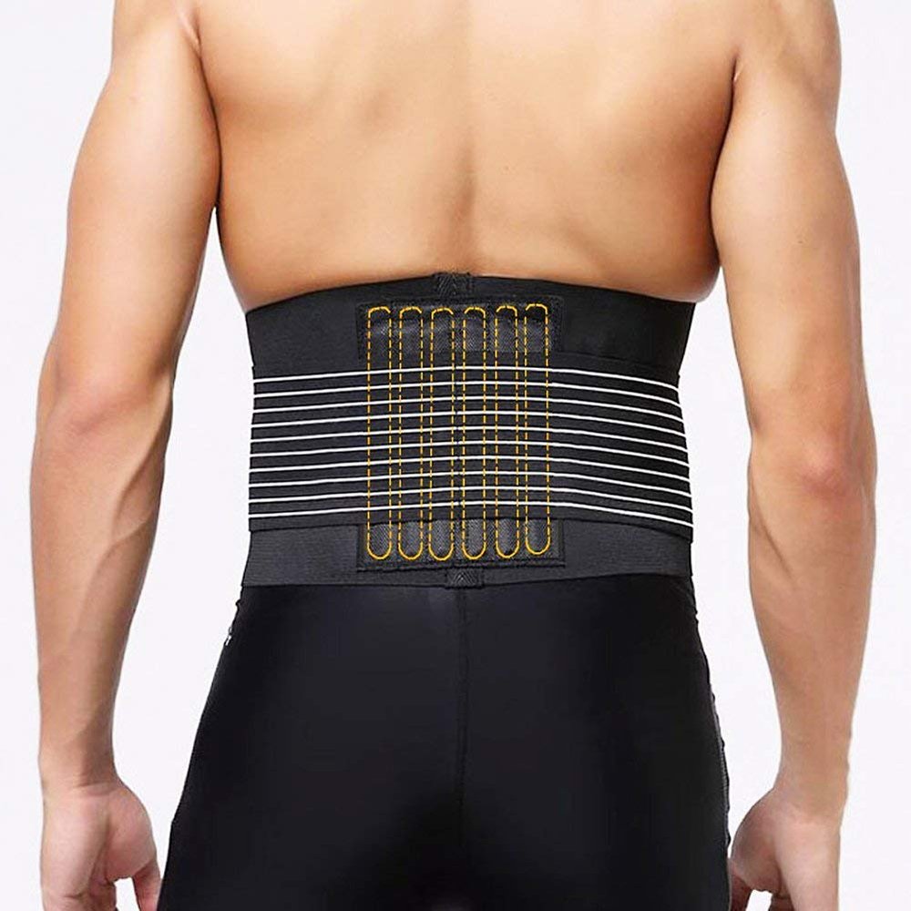 Xemz Breathable Lower Support Belt, Mesh Panels Back Brace Adjustable Wrap, Stabilizing Lumbar for Back Pain, Herniated Disc Great for Walking, Lifting, Posture, Gym - Men & Women (L)