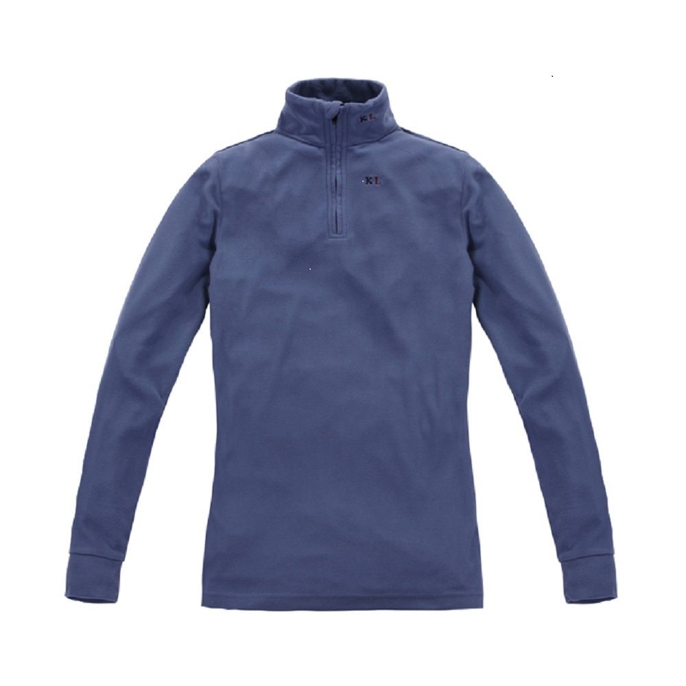 KINGSLAND EQUESTRIAN MILLY LADIES FLEECE 3/4 ZIP NECK SHIRT IN SOFT BLUE EXTRA SMALL
