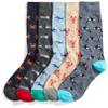 Amazon Essentials Men's Comfortable Patterned Dress Crew Socks, 5 Pairs, Crab/Dolphin/Sea Life, 8-12 view 1