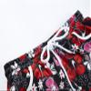 EASYHON Women's Floral Boardshort Elastic Waistband Beach Shorts with Drawstring (Red,XX-Large) view 3