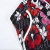 EASYHON Women's Floral Boardshort Elastic Waistband Beach Shorts with Drawstring (Red,XX-Large) view 4