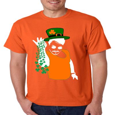 ALLNTRENDS Men's T Shirt Bea Salt Shamrock Irish St Patricks Hot Shirt Chef Tee (M, Orange)