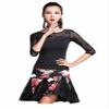 Latin Dance and Ballroom Dance Skirt Professional Classic Flower Fishbone Skirt (Medium) view 3