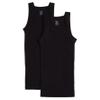 2(X)IST Men's Essential Cotton Square Cut Tank 2-Pack Deep Black view 1