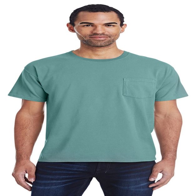 5.5 oz 100% Ringspun Cotton Garment-Dyed T-Shirt with Pocket 2XL CYPRESS GREEN