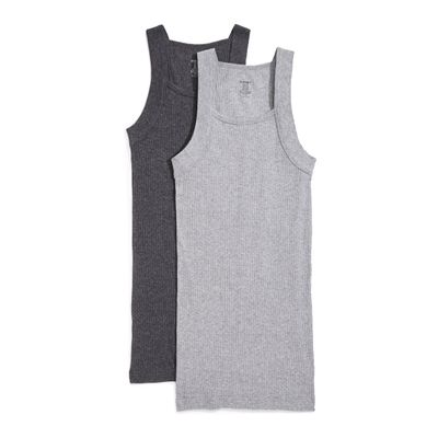 2(X)IST Men's Essential Cotton Square Cut Tank 2-Pack