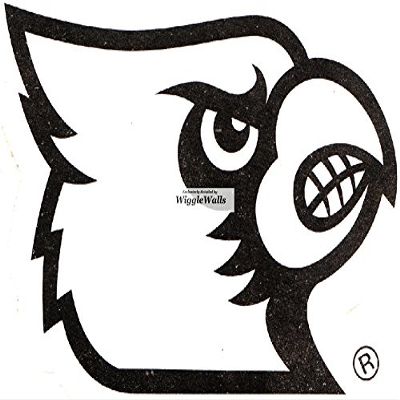 2 Inch Cardinal Bird University Louisville Cardinals Logo UL UofL Removable Wall Decal Sticker Art NCAA Home Room Decor 2 by 2 Inches