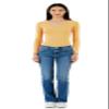 Emmalise Women's Junior and Plus Size Basic Scoop Neck Tshirt Long Sleeve Tee, Medium, Light Yellow view 2