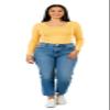Emmalise Women's Junior and Plus Size Basic Scoop Neck Tshirt Long Sleeve Tee, Medium, Light Yellow view 4