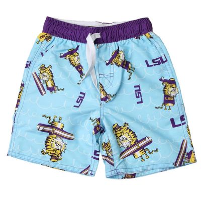 Wes & Willy LSU Tigers Caricature Swim Trunk As Shown