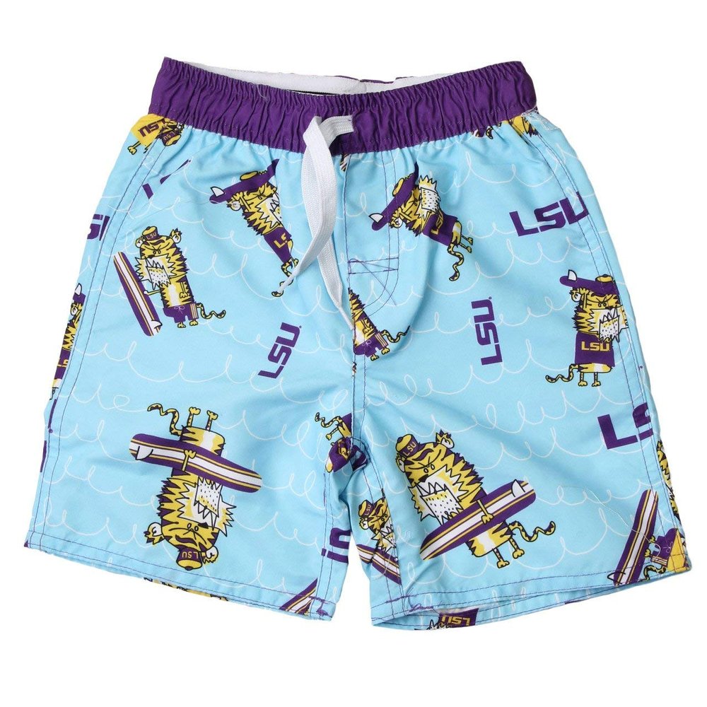 Wes & Willy LSU Tigers Caricature Swim Trunk As Shown