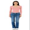 Emmalise Women's Junior and Plus Size Basic Scoop Neck Tshirt Long Sleeve Tee, Medium, Light Pink view 3