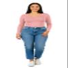 Emmalise Women's Junior and Plus Size Basic Scoop Neck Tshirt Long Sleeve Tee, Medium, Light Pink view 4