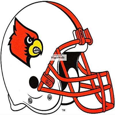 2 Inch Cardinal Football University Louisville Cardinals Logo UL UofL Removable Wall Decal Sticker Art NCAA Home Room Decor 2 by 1.5 Inches