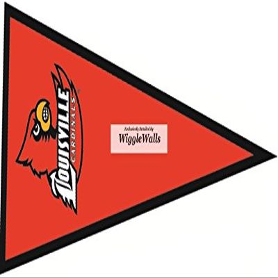 9 Inch Pennant University Louisville Cardinals UL UofL Removable Wall Decal Sticker Art NCAA Home Room Decor 9.5 by 5 Inches