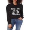 Fifth Sun Women's Sassy Text Long Sleeve Cowl Neck Tees, Black//Tacos After, x-Small view 1