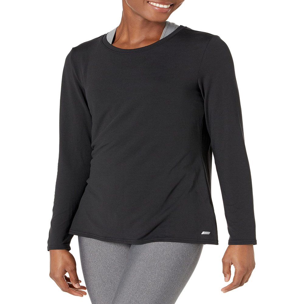 Amazon Essentials Women's Active Quick Dry Tech Stretch Lightweight Long-Sleeve T-Shirt (Available in Plus Size), Black Original, X-Large