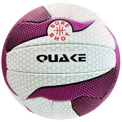 Sure Shot Unisex Quake Netball in White and Purple Size 4, White/Purple, 4 UK