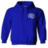 0081. Hecho En Mexico Mexican Flag Coat of Arms Escudo Mexicano 5 Mayo Sweatshirt Pullover Hoodie (Royal, Medium) view 2