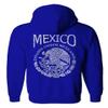 0081. Hecho En Mexico Mexican Flag Coat of Arms Escudo Mexicano 5 Mayo Sweatshirt Pullover Hoodie (Royal, Medium) view 3