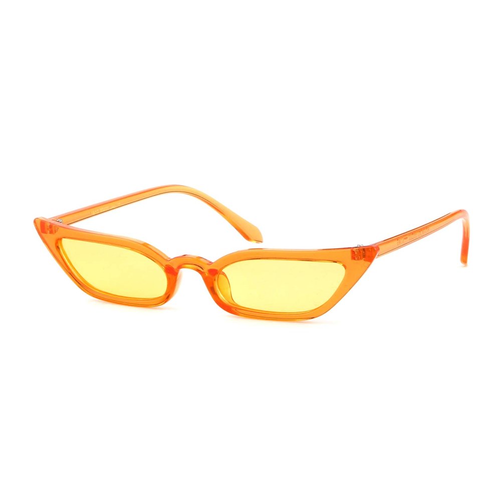ADE WU Retro Cat eye Sunglasses for Women Cute Small Narrow Skinny Sexy 50s 60s Stylish Cateye Sun Glasses, Orange/Yellow