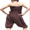 RaanPahMuang Rayon Mao Smock Pants or Jump Suit Onesee with Long Dragon Print, Medium, Dark Brown view 2