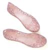 Stunner Women's Beach Jelly Shoes Slip on Crystal Summer Soft Hollow Ballet Flats Pink 38/7 view 1