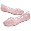 Stunner Women's Beach Jelly Shoes Slip on Crystal Summer Soft Hollow Ballet Flats Pink 38/7 view 3