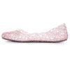 Stunner Women's Beach Jelly Shoes Slip on Crystal Summer Soft Hollow Ballet Flats Pink 38/7 view 4