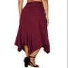 DJT Women's Flowy Handkerchief Hemline Midi Skirt X-Large Wine Red view 4