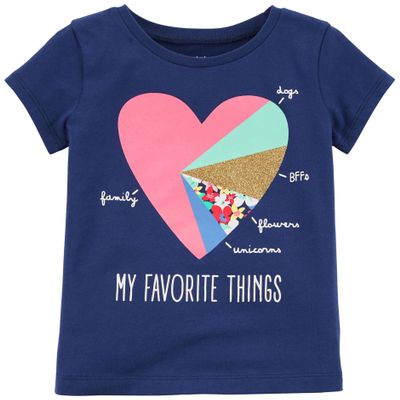 Carter's Girls' 2T-8 Short Sleeve My Favorite Things Tee 2T