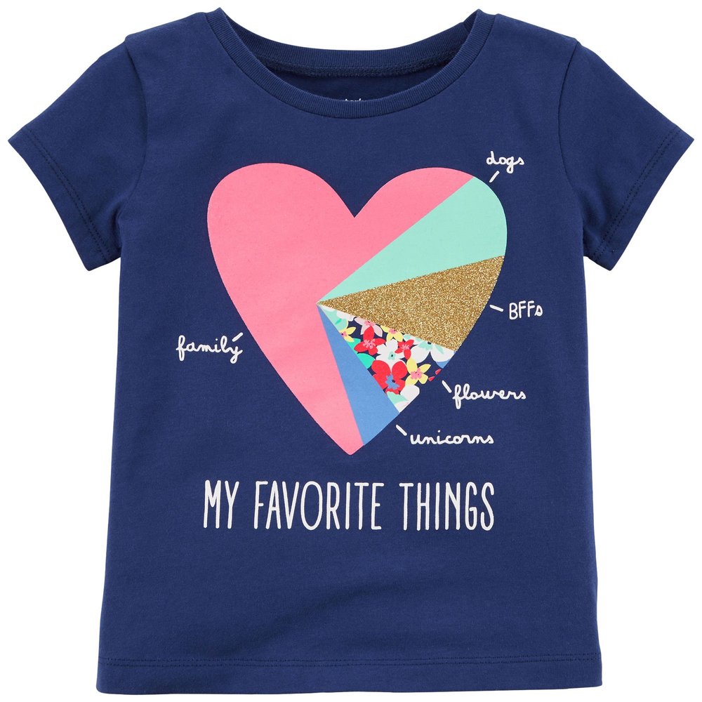 Carter's Girls' 2T-8 Short Sleeve My Favorite Things Tee 2T