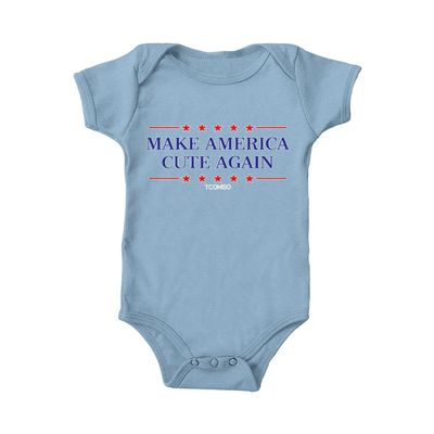 Tcombo Make America Cute Again - MAGA Trump Bodysuit (Light Blue, 6 Months)