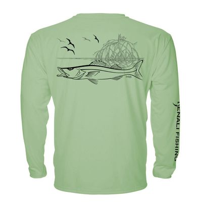 Denali Performance Fishing Mens Teaser UPF 50+ ProtectUV Mega Solar Snook (Green Tea, Medium)