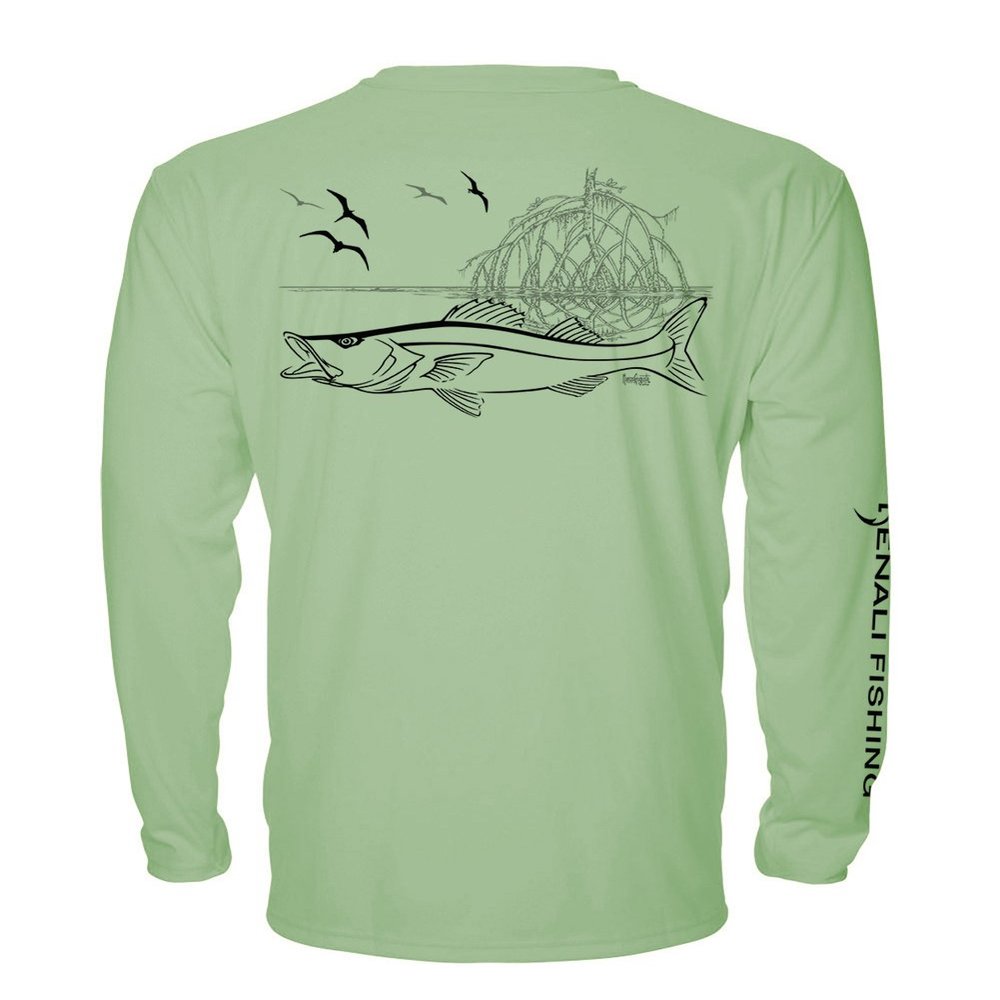 Denali Performance Fishing Mens Teaser UPF 50+ ProtectUV Mega Solar Snook (Green Tea, Medium)